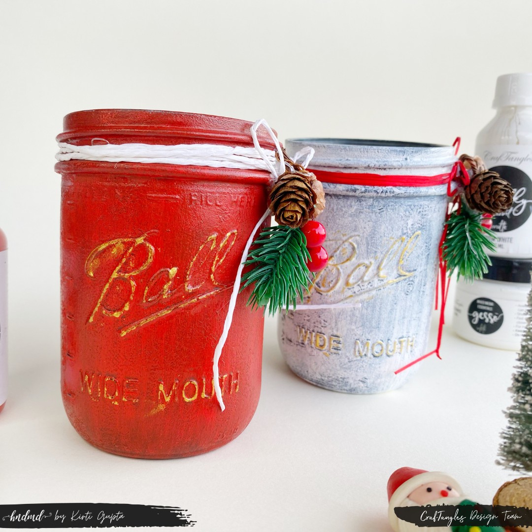 Quirky Christmas Mason Jars with Chalk paints - HNDMD Blog