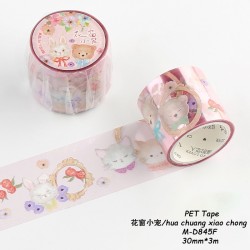 Clear Sticker Roll- Cute Animals (30mm by 3 metres)