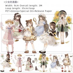 PET Sticker Roll - Anime Girls 2 (3.5 inches by 3 metres)