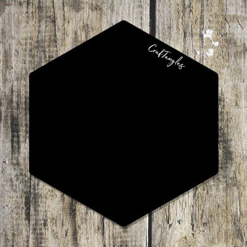 CrafTangles Black Acrylic Coasters (4 pcs) - Hexagon