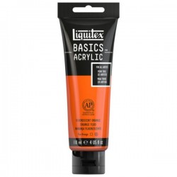Liquitex Basics Acrylic Paint - Flourescent Orange (118ML)