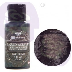 Prima Finnabair Art Alchemy Liquid Acrylic Paint 1 Fluid Ounce - Ink Black