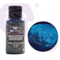 Prima Finnabair Art Alchemy Liquid Acrylic Paint 1 Fluid Ounce - Deep Turquoise