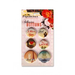 Papericious Adhesive Buttons - Just Love