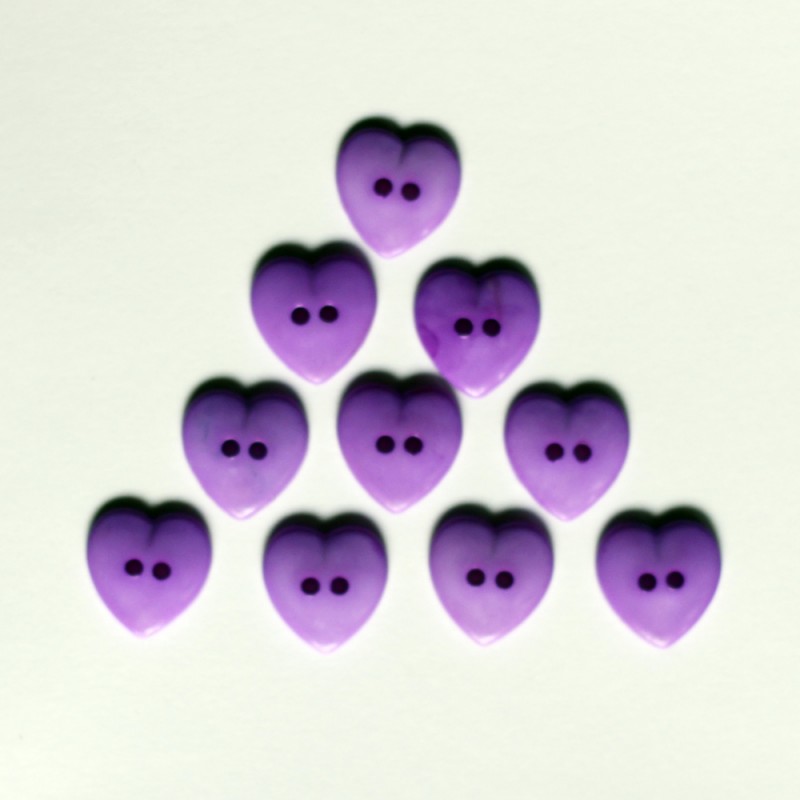 Large Plastic Heart shaped Buttons - Purple - CAPB51