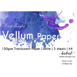 CrafTangles Paper Vellum / Butter Paper - White A4 (150 gsm) (Set of 5 sheets)