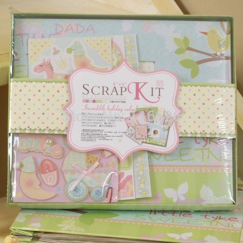 8 by 8 Scrapbook Kit by EnoGreeting - Baby