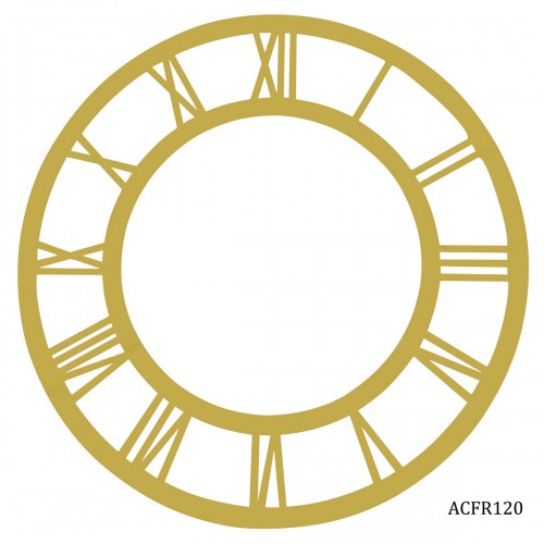 Acrylic Clock Frame - Roman Numbers (Golden) (ACFR120)