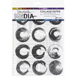 Dina Wakley Media Collage Tissue Paper 7.5"X10" 20/Pkg - Elements