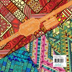 CrafTangles Decoupage Paper Pack  - Abstract Ethnic Prints (12 by 12 inch) - 4 sheets