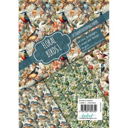 CrafTangles Decoupage Paper Pack  - Floral Birds 1 (A4) - 4 sheets