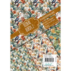 CrafTangles Decoupage Paper Pack  - Floral Birds 2 (A4) - 4 sheets