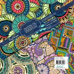 CrafTangles Decoupage Paper Pack  - Doodled (12 by 12 inch) - 4 sheets