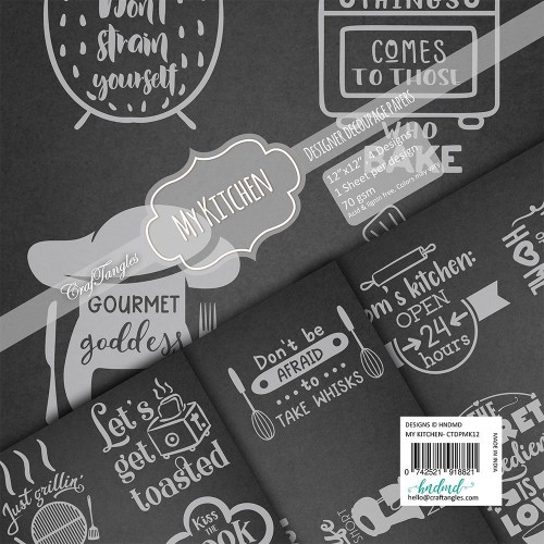 CrafTangles Decoupage Paper Pack  - My Kitchen (12 by 12 inch) - 4 sheets