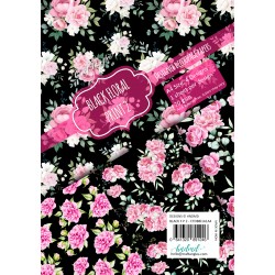 CrafTangles Decoupage Paper Pack  - Black Floral Print 2 (A4) - 4 sheets