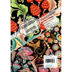 CrafTangles Decoupage Paper Pack  - Floral Exotica Black Edition (A4) - 4 sheets