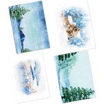 CrafTangles Decoupage Paper Pack - Winter Watercolor (A4) - 4 sheets