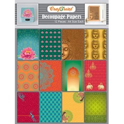 CrafTreat Decoupage Paper - Ethnic India (12 sheets)