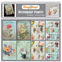 CrafTreat Decoupage Paper - Flower and Mini Florals (8 sheets)