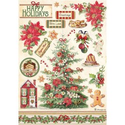 Stamperia Rice Paper A4 - Tree, Classic Christmas