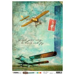 Studio Light Rice Paper A4 - Just Lou Aviation No 13