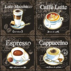 German Decoupage Napkins (5 pcs)  - Types of Coffee