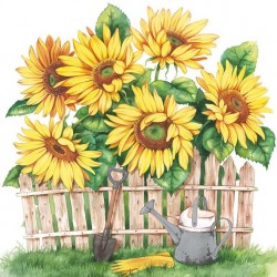 German Decoupage Napkins (5 pcs)  - Garden of Sunflowers