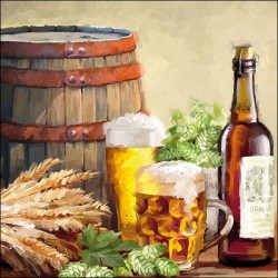 German Decoupage Napkins (5 pcs)  - Beer and Hops