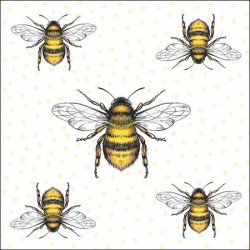 German Decoupage Napkins (5 pcs)  - Flying Bees