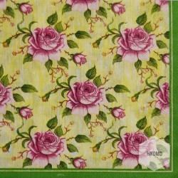 A pack of 12 by 12 inch Decoupage Napkins(5 pcs)  - Roses Background