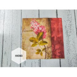 A pack of 12 by 12 inch Decoupage Napkins / Decoupage Tissues (5 pcs)  - Red Flowers
