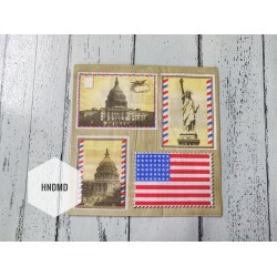 A pack of 12 by 12 inch Decoupage Napkins / Decoupage Tissues (5 pcs)  - American Monuments