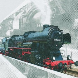A pack of 12 by 12 inch Decoupage Napkins ( 5 pcs )  - Locomotive