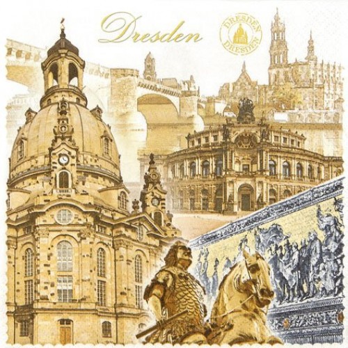 A pack of 12 by 12 inch German Decoupage Napkins ( 5 pcs )  - Dresden