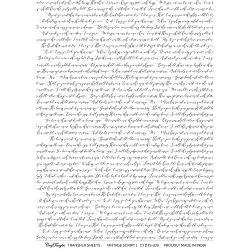 CrafTangles A4 Transfer It Sheets - Vintage Script 1
