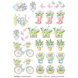 CrafTangles A4 Transfer It Sheets - Watercolour Spring 3