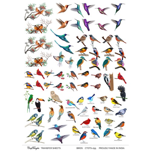 CrafTangles A4 Transfer It Sheets - Birds