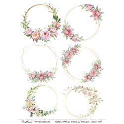 CrafTangles A4 Transfer It Sheets - Floral Frames 3