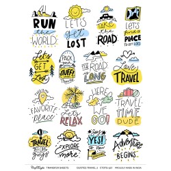 CrafTangles A4 Transfer It Sheets - Quotes - Travel 2