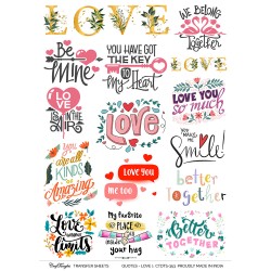 CrafTangles A4 Transfer It Sheets - Quotes - Love 1