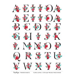 CrafTangles A4 Transfer It Sheets - Floral Alphabets