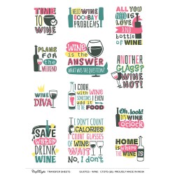 CrafTangles A4 Transfer It Sheets - Quotes - Wine