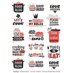 CrafTangles A4 Transfer It Sheets - Quotes - Kitchen 2