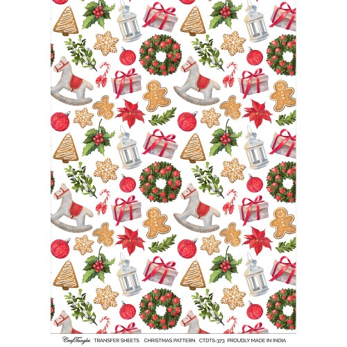 CrafTangles A4 Transfer It Sheets - Christmas Pattern