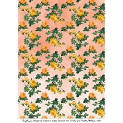 CrafTangles A4 Transfer It Sheets - Yellow Roses (Flower Pattern)