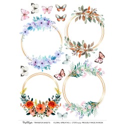 CrafTangles A4 Transfer It Sheets - Floral Wreaths 1