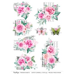CrafTangles A4 Transfer It Sheets - Exotic Flowers 4