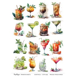 CrafTangles A4 Transfer It Sheets - Cocktails 2