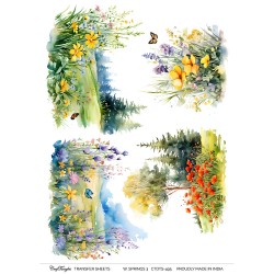 CrafTangles A4 Transfer It Sheets - Watercolour Springs 3