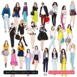 CrafTangles DieCuts / Ephemera Pack - Everyday Girls 1 (72 pcs)